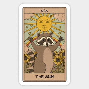 The Sun - Raccoons Tarot Sticker